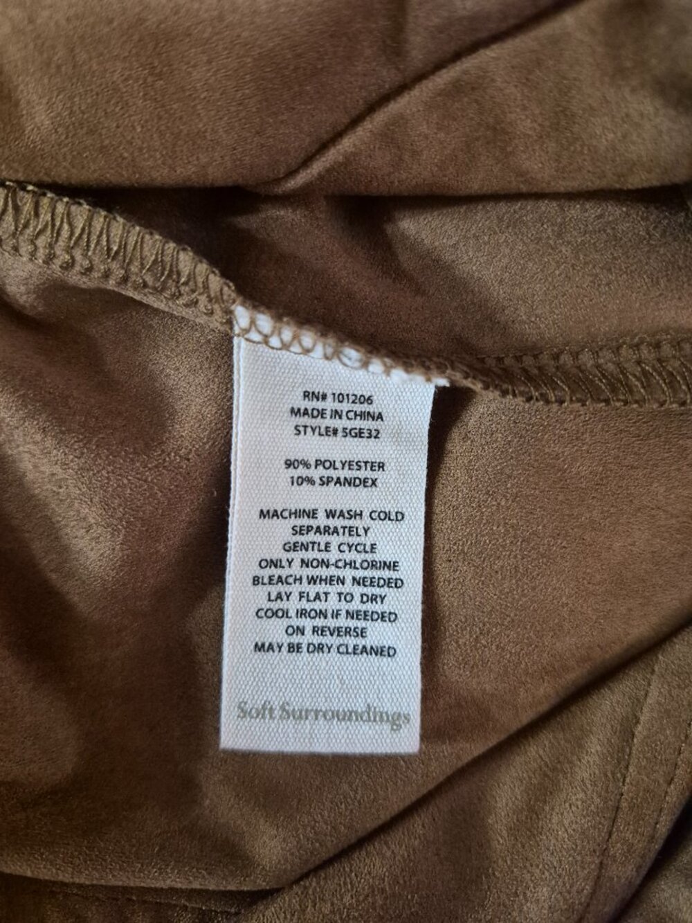 SOFT SURROUNDINGS Brown Faux Suede Casual Career Pull-On Pants; Size 2X - Picture 4 of 4